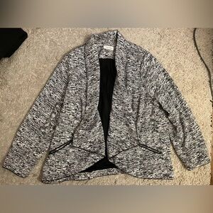 CALVIN KLEIN black white long sleeve blazer jacket 2x plus
